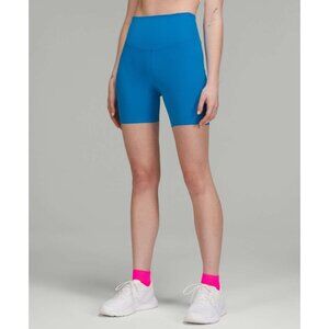 Lululemon Ribbed Align High-Rise Bike Shorts 6” Bright Blue Size 2